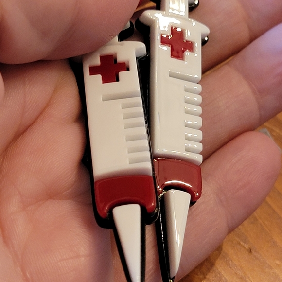 Nurse Life Fun Lightweight Drop Dangle Earrings, phlebotomy, vaccine - Picture 4 of 5